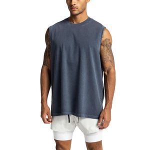 Loose-Fitting Cotton O-Neck Anti-Wrinkle Breathable Vintage American-Style Hip Hop Knitted <b>Vest</b> Tank Top TEE - Product Image 6