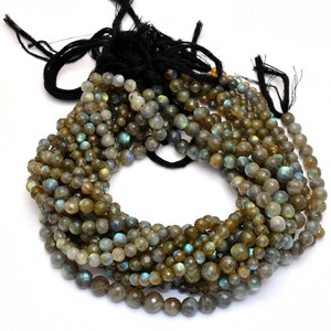 AAA+ Labradorite 5mm-10mm Round Faceted Beads Natural Blue <b>Fire</b> Labradorite Semiprecious Gemstone Loose Beads For Jewelry Making - Product Image 3