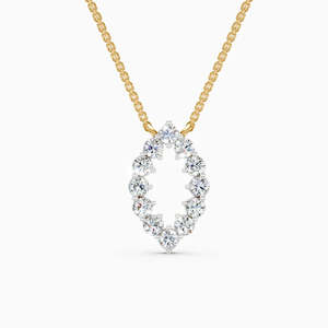 Collier en or jaune pour femme avec diamants taille brillant rond, style classique, bijou à porter au quotidien - Product Image 4
