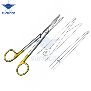 Ciseaux chirurgicaux droits de 16,5 cm (6-1/2 pouces) en carbure de tungstène doré TC, en acier inoxydable de précision - Product Image 5