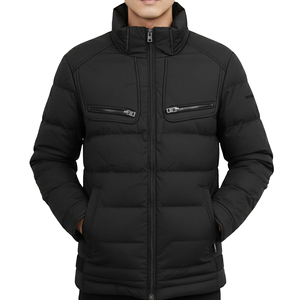 <b>Men's</b> Premium Winter Puffer <b>Jacket</b> Casual Windproof Outerwear <b>Men's</b> Thermal Cotton Puffer <b>Jacket</b> <b>Warm</b> Everyday Winter Coat - Product Image 1