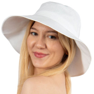 Summer Cotton Bucket <b>Hat</b> Comfortable Soft Material Sun Shade <b>Hat</b> For Beach Holiday Travel Outdoor <b>Walking</b> And Casual Fashion Use - Product Image 3