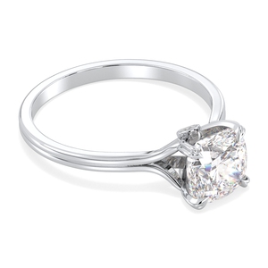 Bague de fiançailles REYES en or blanc 14 carats avec moissanite taille coussin de 1,82 carats, style classique, cadeau de mariage, bijoux fins – Grande Vente - Product Image 3