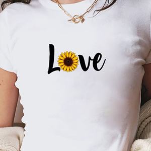 Camiseta corta de moda para mujer Love with Sunflower o - Product Image 3