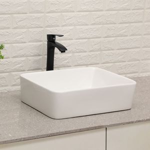 Rubinetto Monocomando Nero Opaco con Lavabo Rettangolare da 19x15 Pollici per Bagno - Product Image 4