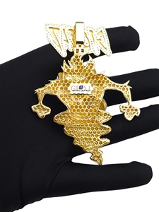 จี้ฮิปฮอปแบบกำหนดเอง Big Taz ชื่อสั่งทำ ประดับเพชรโมอิสซาไนต์เคลือบทอง รูปตัวการ์ตูน - Product Image 3