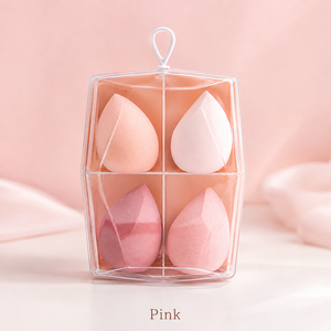 Ensemble de 4 éponges de maquillage avec étui de rangement portable, éponge de fond de teint en forme de larme, houppette cosmétique pour femmes - Product Image 6