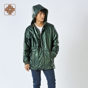 High Quality Winter Windproof Men's <b>Stand</b> Collar Canvas Quilted Jacket Blank Polyester Polyurethane Hood Coated High Street - Product Image 2