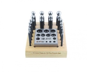Custom 18-Piece Metal Dapping <b>Punch</b> <b>Set</b> with Block for Jewelry and Earring Making - Product Image 2