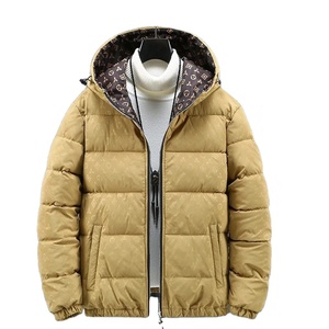 Chaqueta acolchada de invierno de moda Coreana de lujo para hombre, Parka gruesa cálida de algodón con capucha, bombardero, estampado a prueba de viento, largo, informal, ligero - Product Image 1