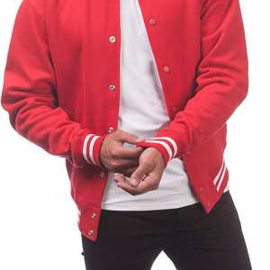 Custom Made Unisex High Quality Baseball Varsity <b>Jacket</b> <b>Red</b> Canvas Stand Collar Geometric Letterman Design Winter - Product Image 6