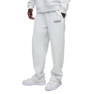 Venta al por mayor de pantalones de chándal elegantes para hombre con logotipo personalizado Heavyweight White Heather White pantalones para hombre 450GSM súper suave y cómodo para correr - Product Image 1
