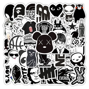 Pegatinas de Vinilo con Logotipo en Blanco y Negro para Marca y Promoción |   Etiquetas troqueladas de PVC ecológicas e impermeables con revestimiento UV - Product Image 4