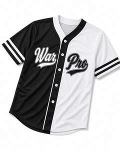Maillot de baseball unisexe personnalisé noir et blanc, pull premium, uniforme sportif d'équipe, anti-bactérien, 100 % coton - Product Image 3