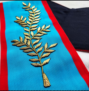 Worshipful Master <b>Collar</b>-AASR Hand Embroidered Gold Bullion Eco-Friendly <b>Lace</b> Customizable masonic regalia manufacturer - Product Image 4