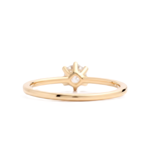 Bague de Fiançailles ou de Promesse Minuscule en Or Jaune Massif 10K 14K avec Diamant de Laboratoire 0,25 Carat Taille Ronde Brillante et Sertissage à Griffes - Product Image 3