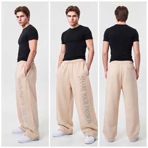Custom Rhinestone Printed Sweatpants <b>Men</b> Elastic Waist Casual Fleece Pants Printed Relaxed Fit Autumn Wear Cotton Fleece <b>Trouser</b> - Product Image 5