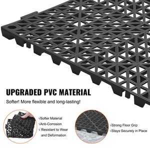 Modular Interlocking Cushion 12 Pack 12\" X 12\" Soft PVC Non-Slip Drainage Floor <b>Tiles</b> Interlocking Splicing <b>Plastic</b> Flooring - Product Image 3