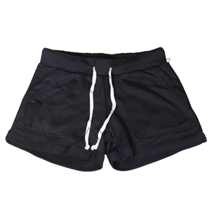 Shorts décontractés noirs pour hommes 2026, taille haute, avec cordon de serrage, respirants, en molleton tricoté polyester-coton, logo frontal, couleur unie - Product Image 1