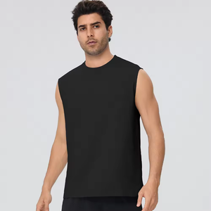 Débardeur de sport uni pour homme, léger, respirant, tricoté, séchage rapide, extensible, vente en gros d'usine - Product Image 3