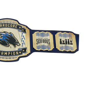 Cinturón de Campeonato Hardcore de los Saint John Sea Dogs - Cinturón Deportivo Azul Personalizable con Detalles Dorados - Trofeo Premium de Colección - Product Image 4