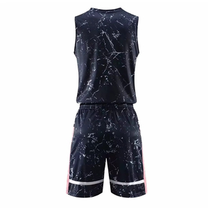 Conjunto de Camiseta y Pantalones Cortos de Baloncesto Personalizados, Uniforme de Equipo Sublimado con Diseño de Mármol Negro, Ropa Deportiva Transpirable de Secado Rápido - Product Image 2