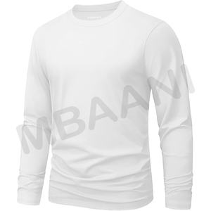 เสื้อเชิ้ตผู้ชาย แขนยาว ผ้าฝ้าย คอกลม เนื้อผ้าปานกลาง ทรงคลาสสิก เรียบง่าย สบายๆ เสื้อยืดธรรมดา เนื้อผ้านุ่ม - Product Image 2