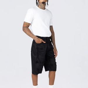 Shorts en jean pour hommes de haute qualité 100% coton, bleu délavé, confortables, décontractés, pour l'été, prix de gros, faible MOQ - Product Image 2