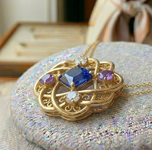 สร้อยคอไฮโดรสีน้ำเงินทรงสี่เหลี่ยมมินิมอล หินขนาด 8 มม. ความยาว 16 นิ้ว เงินแท้ 925 ชุบทอง 18K เครื่องประดับทันสมัยสำหรับใส่ทุกวัน - Product Image 1