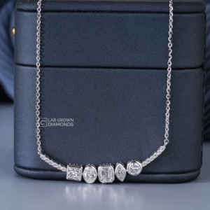 Colgante de Diamante Cultivado en Laboratorio con Corte Esmeralda, Marquesa, Ovalado, Princesa y Redondo, en Plata S925, Metal Blanco, de Lujo para Mujer, Claridad EF, Regalo - Product Image 6