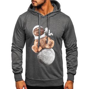 เสื้อสเวตเตอร์ผ้าฝ้ายสำหรับผู้ชาย, เสื้อฮู้ด3D โฟมพัฟพร้อมดีไซน์สตรีทแวร์ย้อมสีเรียบเพื่อความสบายในฤดูหนาวจาก2023 - Product Image 5