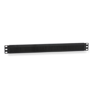 Panneau de passage de câbles noir 1U de 19'' de qualité supérieure pour armoire réseau 19'' pour les infrastructures réseau et informatiques - Product Image 1
