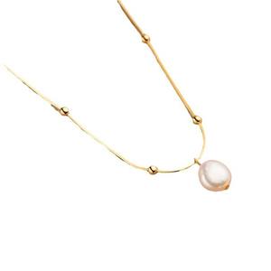 Collier en perles d'eau douce naturelles pour femmes, design minimaliste polyvalent, chaîne de clavicule de niche haut de gamme pour Instagram, vente en gros - Product Image 5