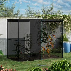 Rete da Giardino 4x8 con Gabbia per Colture e Porte con Cerniera e Copertura in HDPE per Piante Aromatiche - Product Image 2
