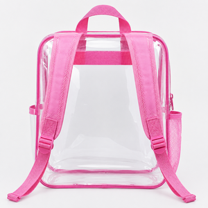 Sac à dos transparent en PVC pour l'école et les voyages, avec une capacité de 20-36L, bretelles en maille et compartiment latéral pour bouteille - Product Image 2
