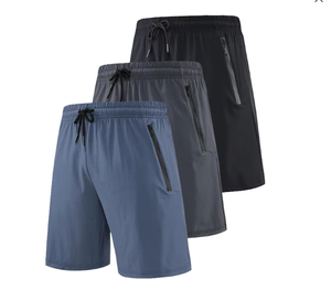 Shorts Bermuda en Coton Uni pour Homme, Taille Élastiquée avec Cordon, Style Décontracté, Taille Moyenne, Tissu Tricoté Respirant - Product Image 6