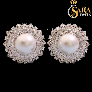 Pendientes de Moissanita Radiante de Calidad, Chapados en Plata Fina, con Forma de Flor, Corte Brillante Redondo, Engaste de Garras, Joyería de Lujo para Mujer - Product Image 3