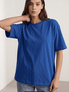 Camiseta de Verano para Mujer, Manga Corta, Estilo Básico Informal, Holgada, Personalizada, a la Moda, de Secado Rápido para Actividades al Aire Libre - Product Image 3