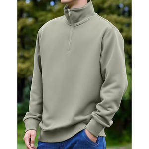Men's Light Blue Half <b>Zip</b> Knitted <b>Sweater</b> Regular Fit Solid Color Casual Stand Collar Polyester / Cotton Anti-Shrink Breathable - Product Image 5