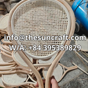 Decorative Rattan Tennis Racket Kids <b>Room</b> Wall Decor Handmade Wicker Sport Toy for Nursery and Playroom Aesthetic Display - Product Image 5