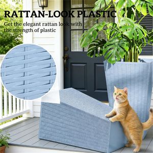 Set di 3 Vasi Conici Grigio Chiaro per Esterni, Eleganti Fioriere per Decorazione Giardino - Product Image 4