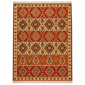 Kilims de haute qualité, tissés à la main, de style Ardabil, à motifs géométriques, en pur coton et laine, pour la décoration des sols de la maison ou du bureau. - Product Image 1
