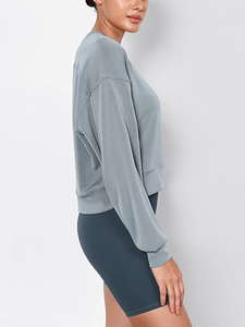 Sweat-shirt col rond de haute qualité pour femmes, en coton et polyester, personnalisable, vente en gros - Product Image 4