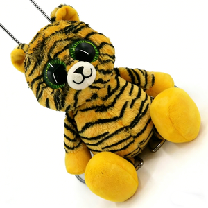 Peluche de tigre cachorro gordo y adorable personalizado, con ojos brillantes de dibujos animados, suave muñeco de gato salvaje con rayas amarillas para abrazar, ideal para niños. - Product Image 5