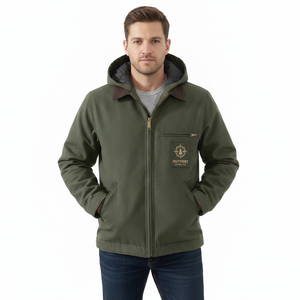 Chaqueta Utilitaria Outpost Supply Co, Color Verde Sólido, Cierre de Cremallera, Corte Regular, Resistente al Viento, Decoración con Parches, Ropa de Otoño - Product Image 4