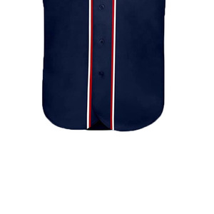 Uniforme de baseball personnalisé pour homme, maillot bleu marine avec bordure rouge et pantalon gris, polyester respirant, vêtements d'équipe pour adulte, bonne qualité, nouvelle coupe. - Product Image 5