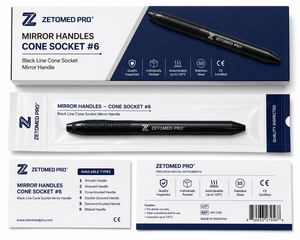 Cone Socket Mirror Handle #6 Black Line Dental Mirror Handle Stainless Steel Zetomed Pro - Product Image 5