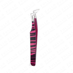 New Black Pink Eyelash Extension Tweezers with Grip Curved Tip Stainless Steel Custom Logo Precision Lash Beauty <b>Tool</b> Kit - Product Image 2