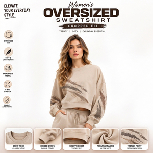 Sweat-shirt imprimé oversize pour femme, col rond, coupe courte, en molleton bouclette, vêtement d'hiver pour femme, coupe ample - Product Image 2