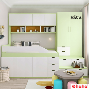 Ohaha Smart Bunk <b>Bed</b> with Integrated Wardrobe and Study Desk - GTTM011 - Product Image 1